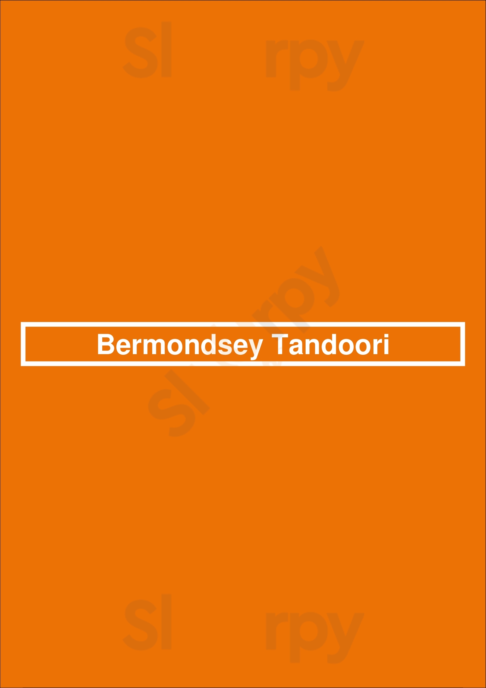 Bermondsey Tandoori London Menu - 1