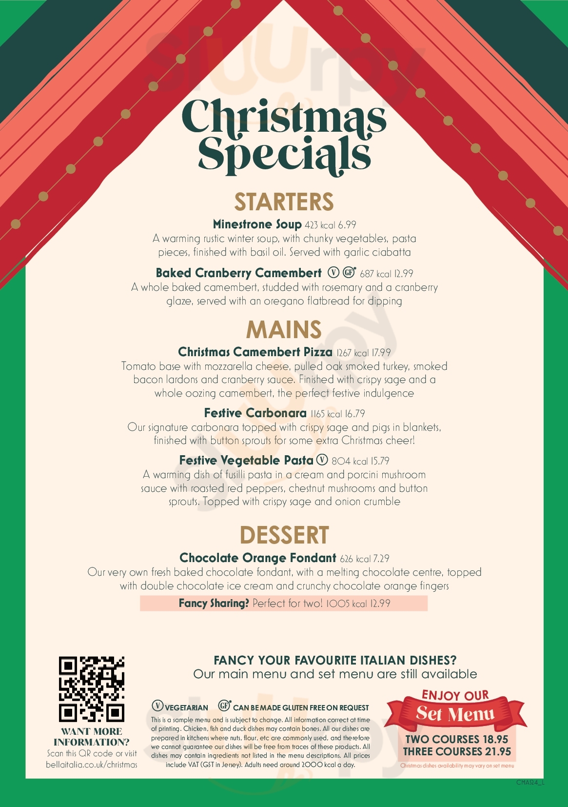 Main Menu - Bella Italia