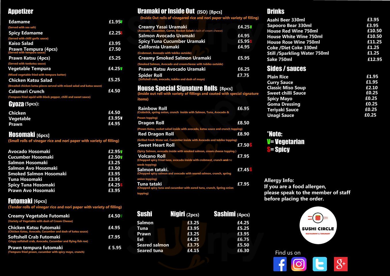 Sushi Circle London Menu - 1