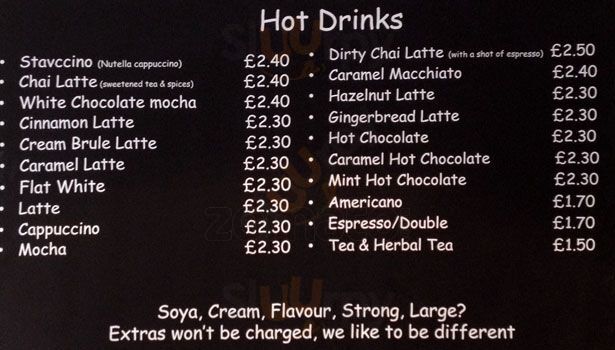 Cinnamon Coffee Shop London Menu - 1