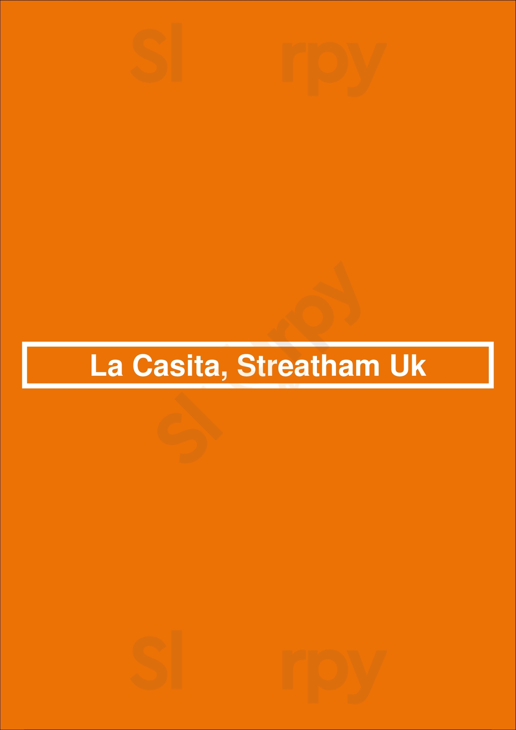 La Casita, Streatham Uk London Menu - 1