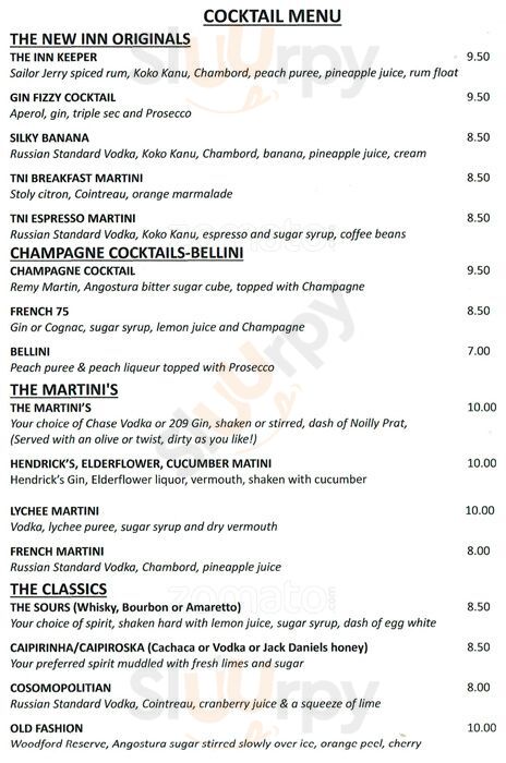 The New Inn Gastropub London Menu - 1