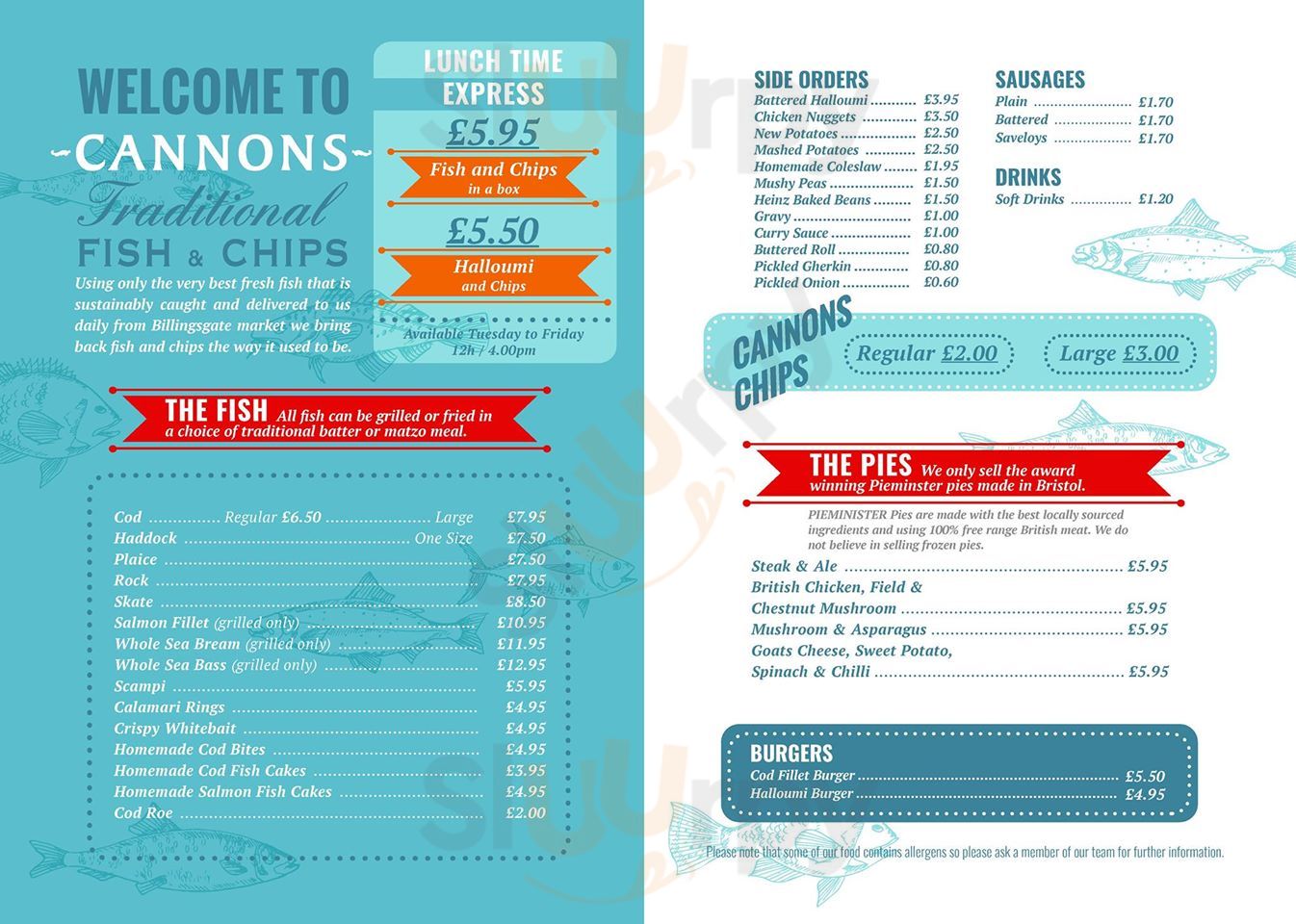 Cannons Fish And Chips London Menu - 1