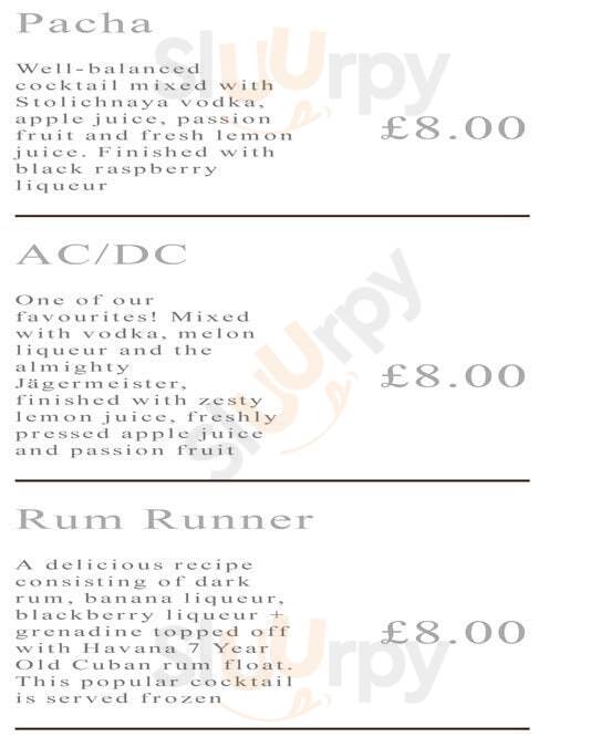 Suburban Bar & Lounge Wimbledon London Menu - 1