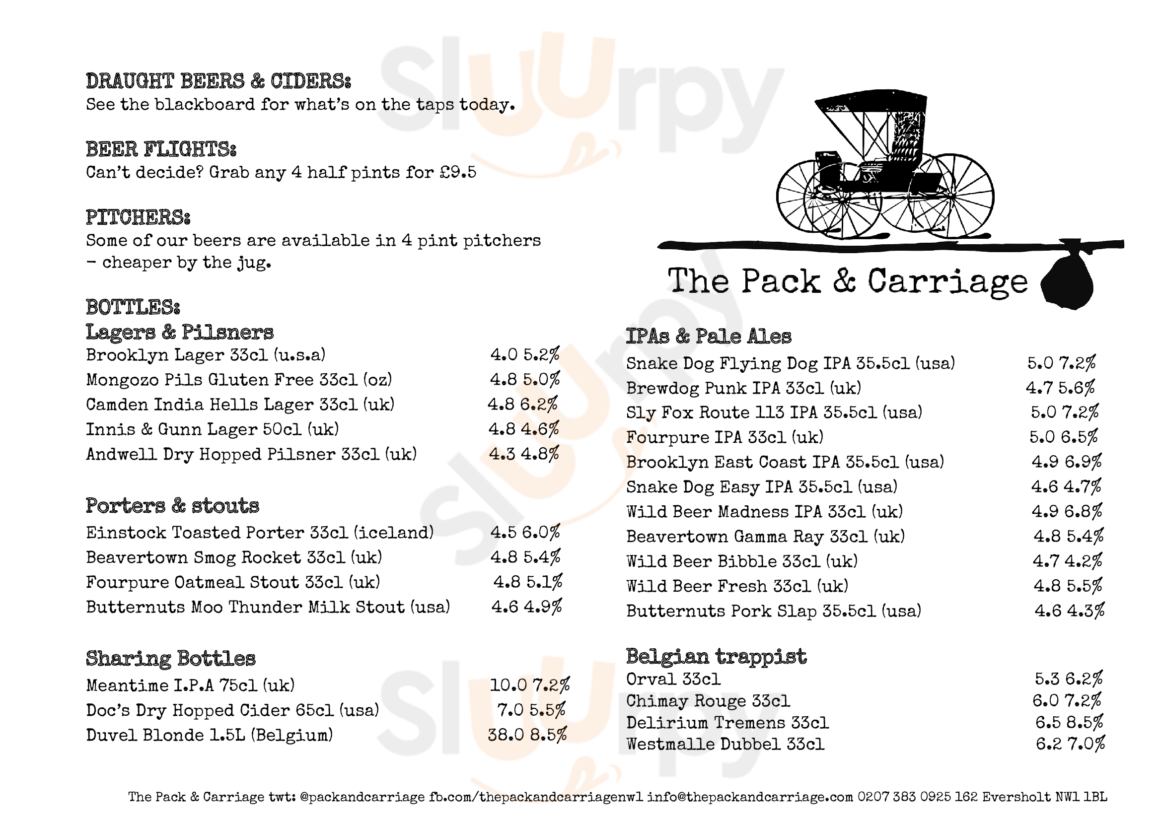 Main Menu - Pack And Carriage