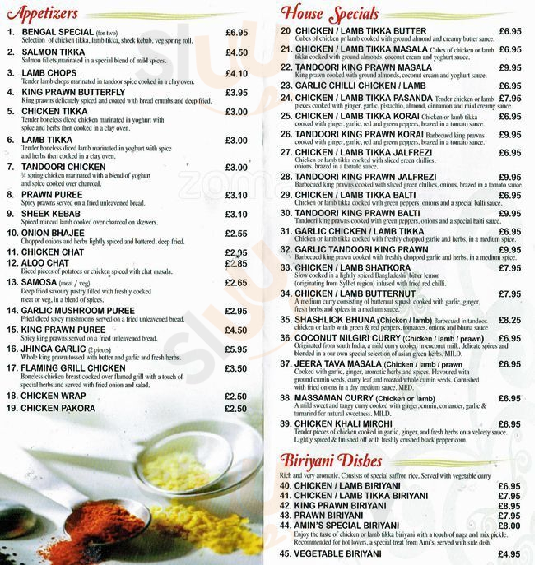 Bengal Indian Cuisine London Menu - 1