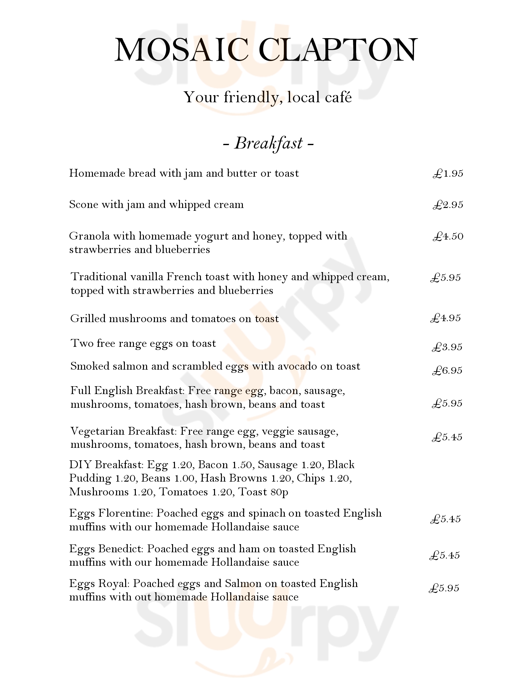 Main Menu - Mosaic Clapton