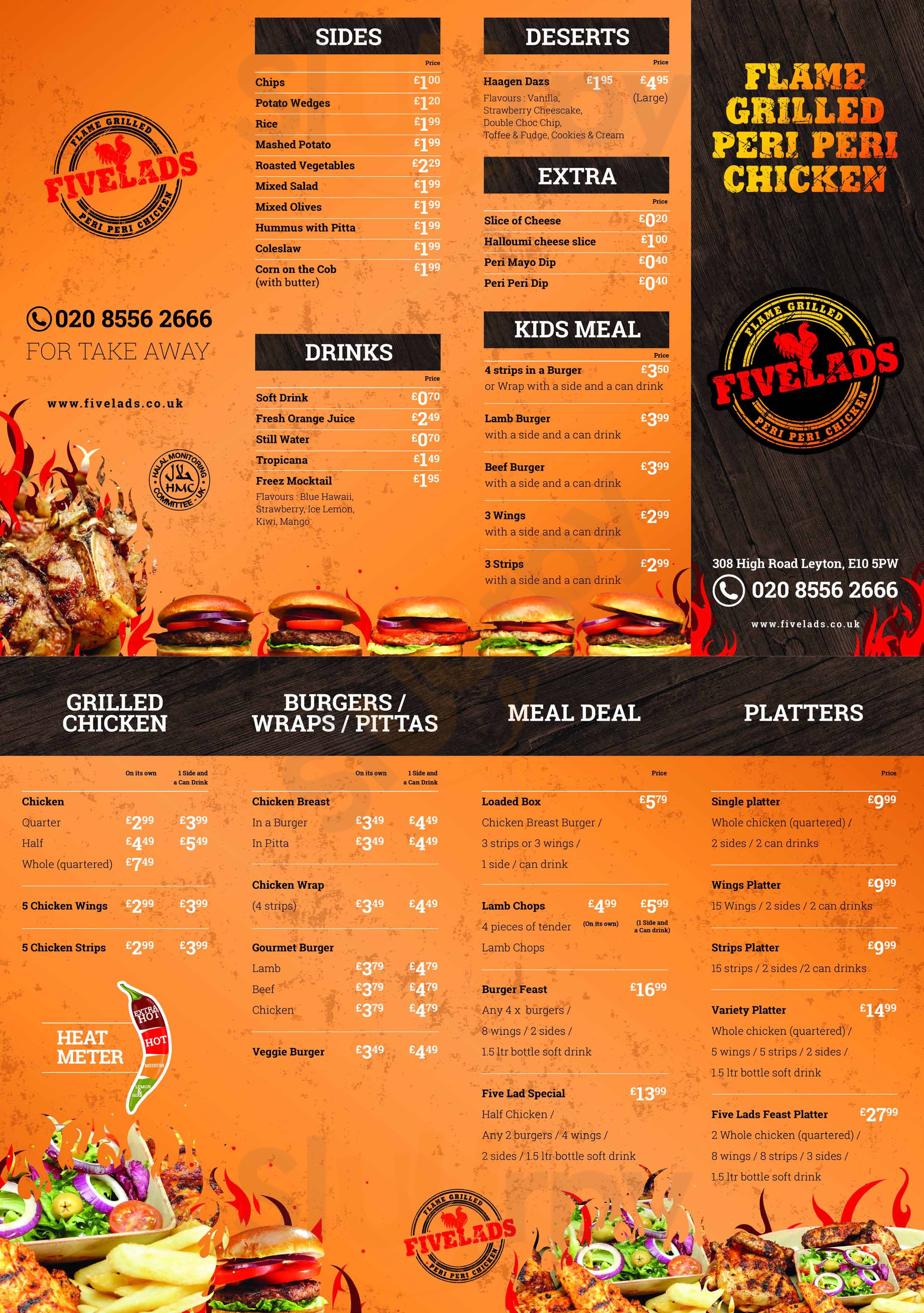 Main Menu - Five Lads