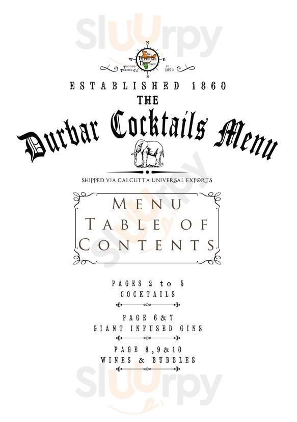 The Imperial Durbar London Menu - 1