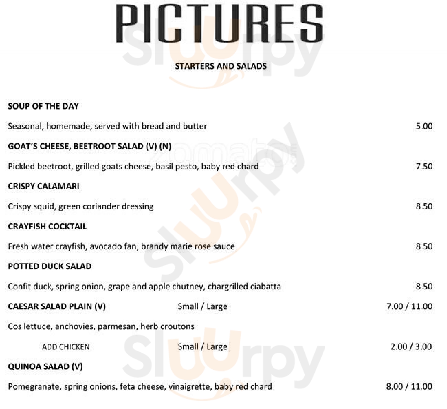 Pictures London Menu - 1