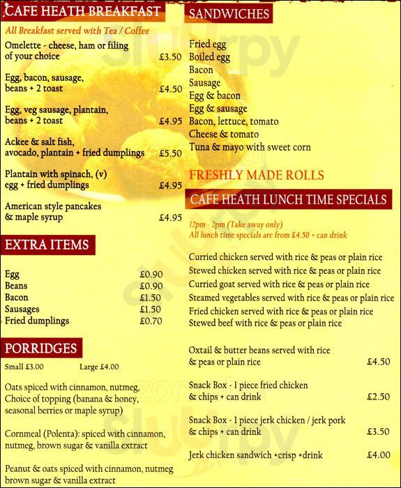 Cafe Heath London Menu - 1