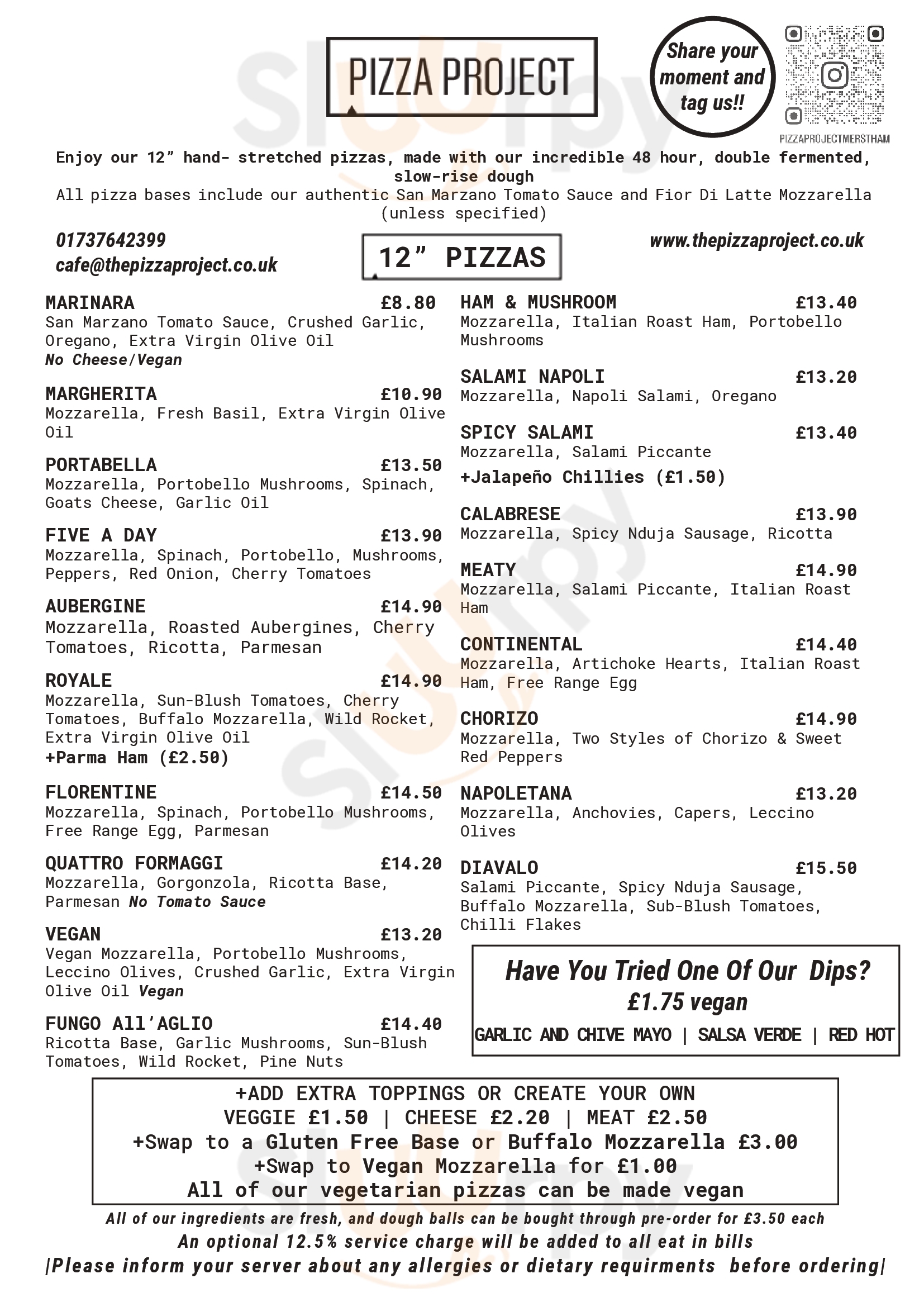 Pizza Project W6 London Menu - 1