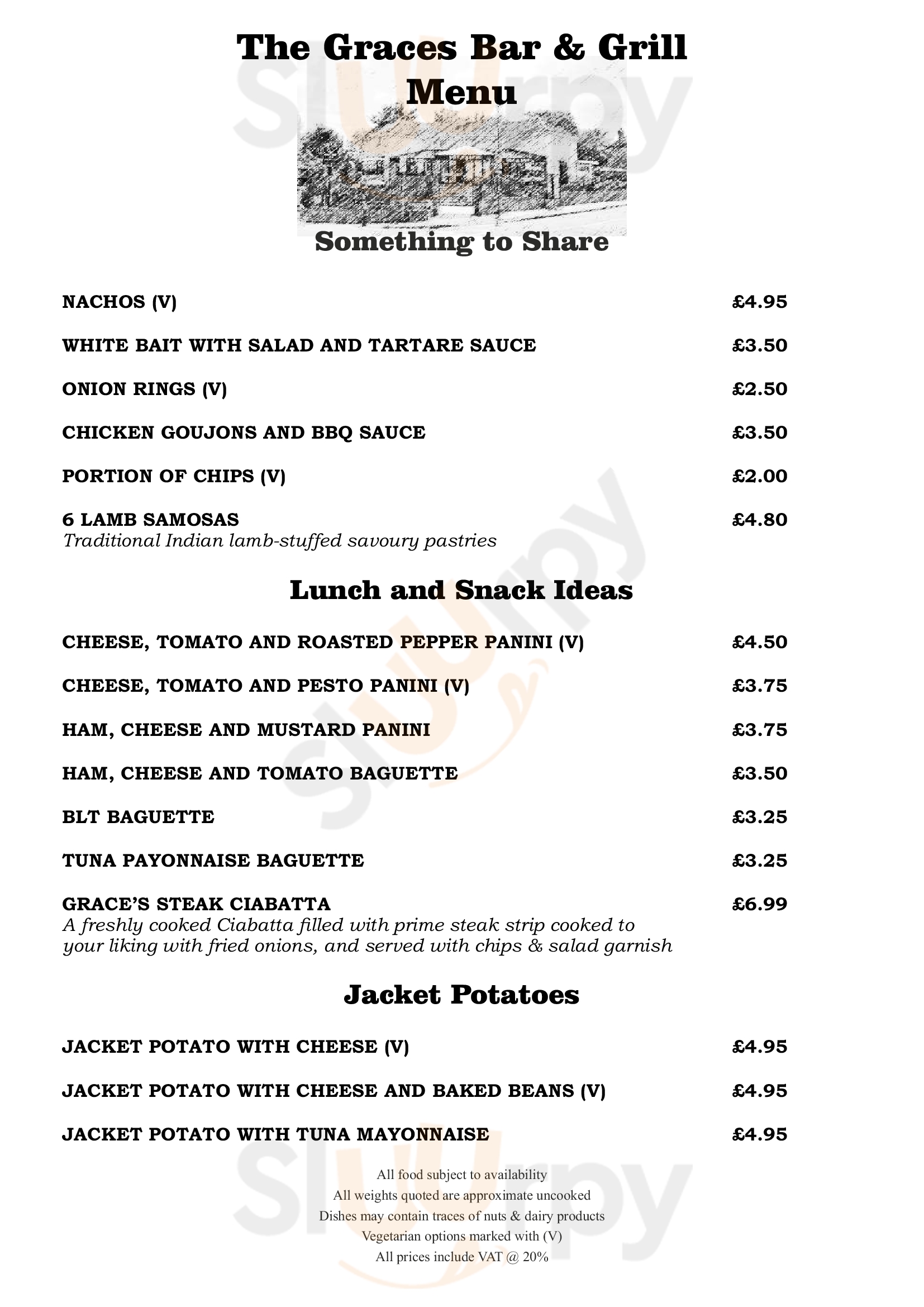 Main Menu - The Graces Bar & Grill