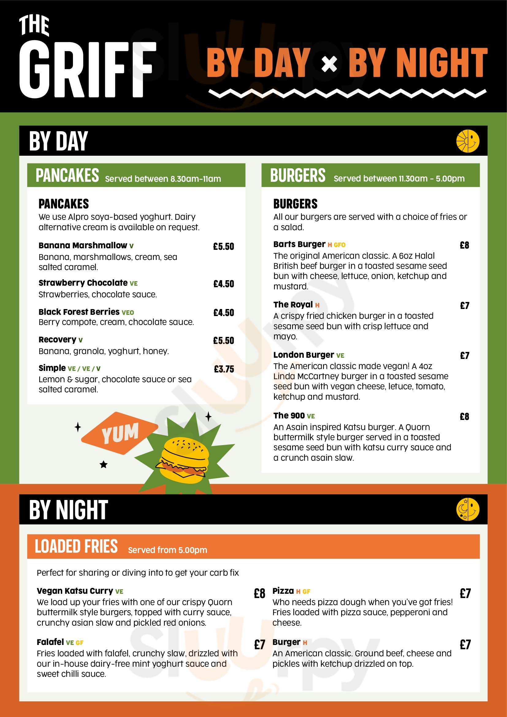 Main Menu - The Griff Inn