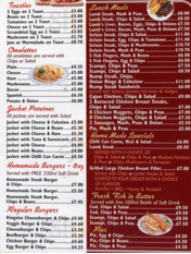 Alistairs American Diner menu