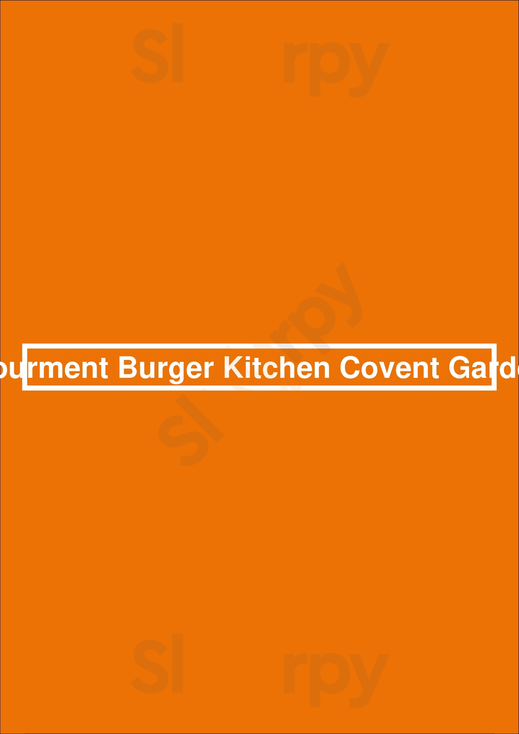 Gourment Burger Kitchen Covent Garden London Menu - 1