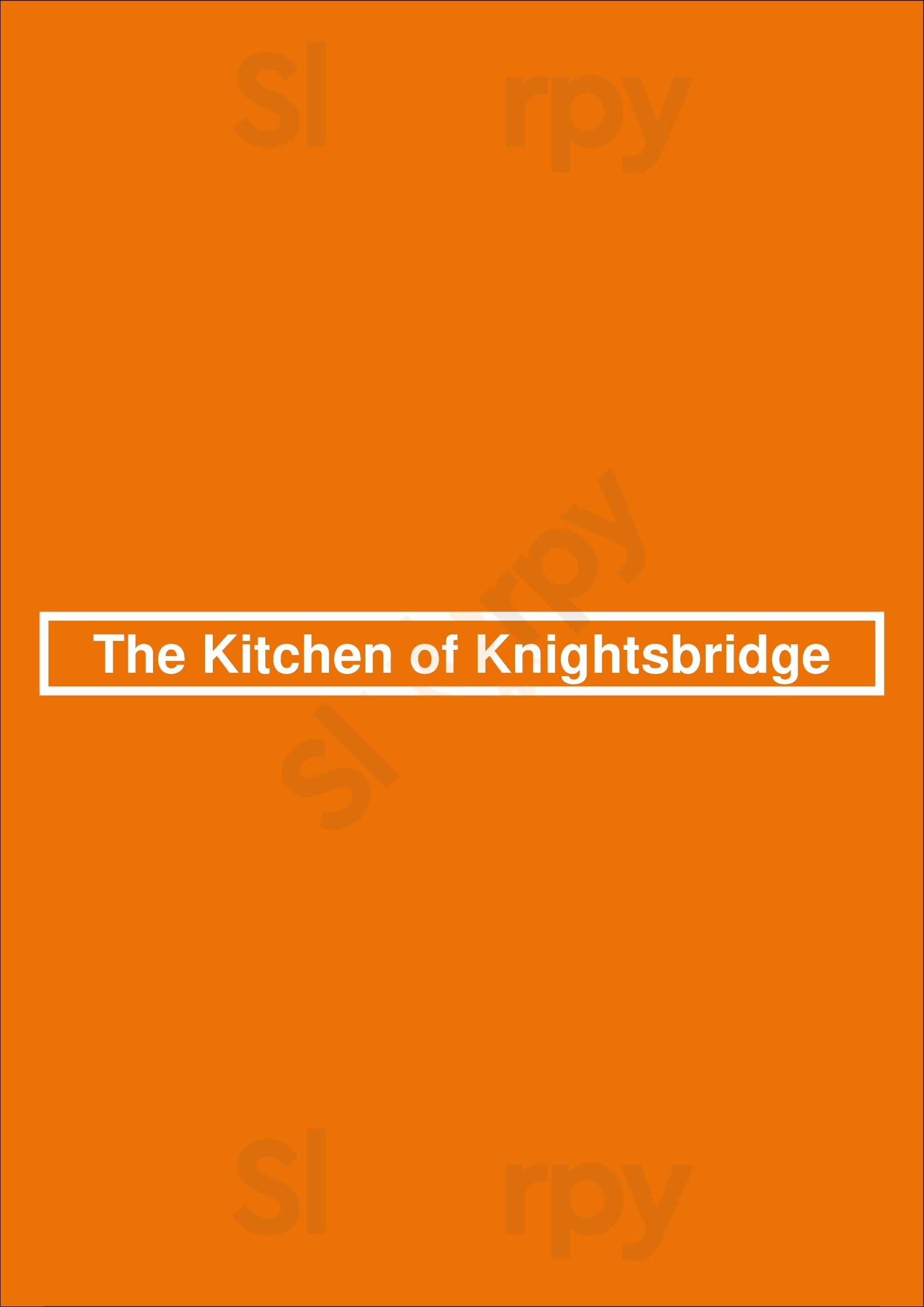 Main Menu - The Kitchen Of Knightsbridge