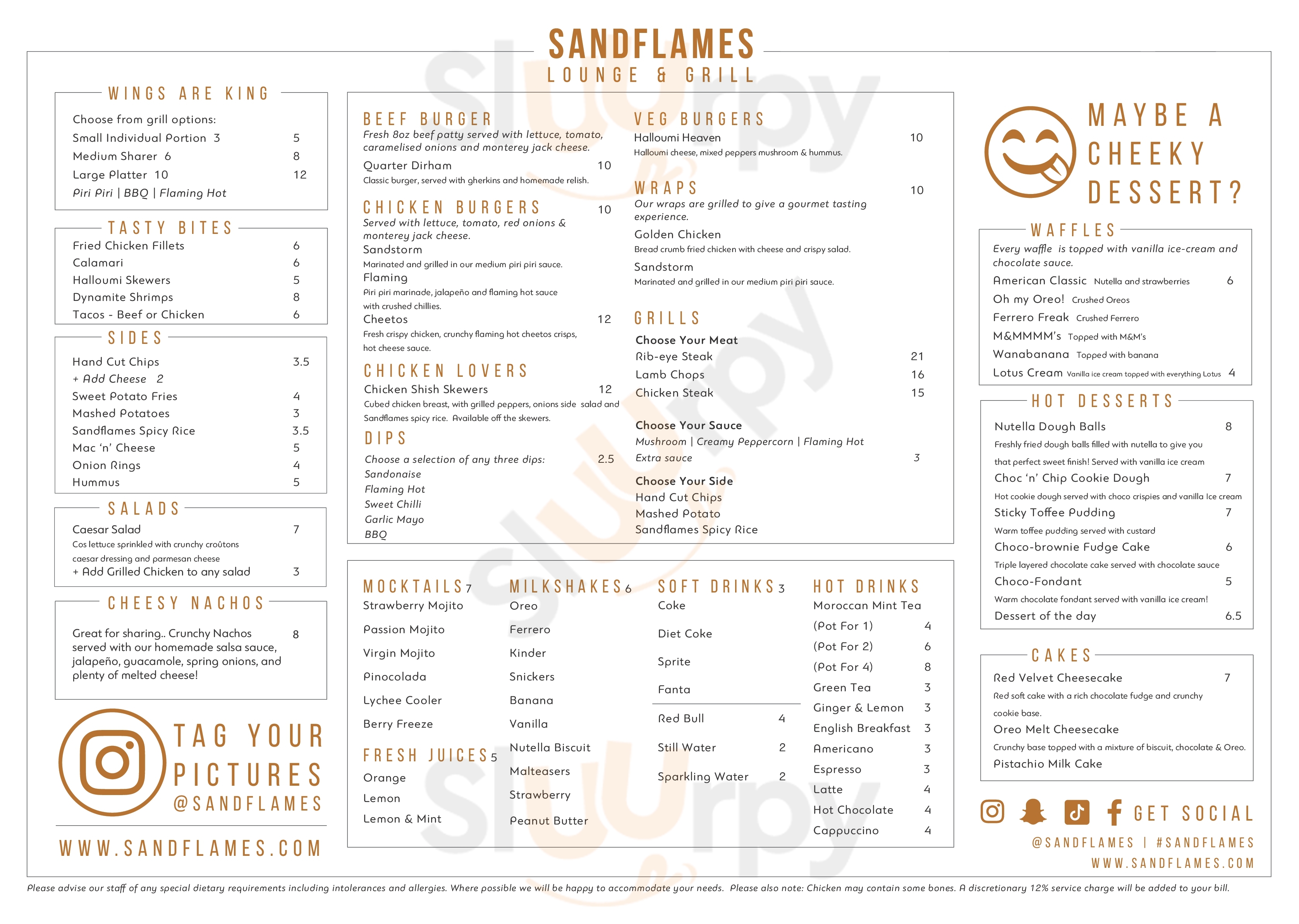 Sandflames Gourmet Grill London Menu - 1