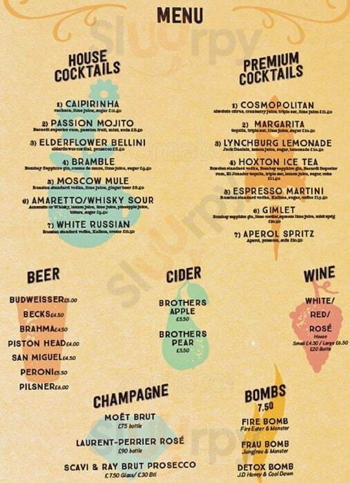 Main Menu - Cluk. Shoreditch