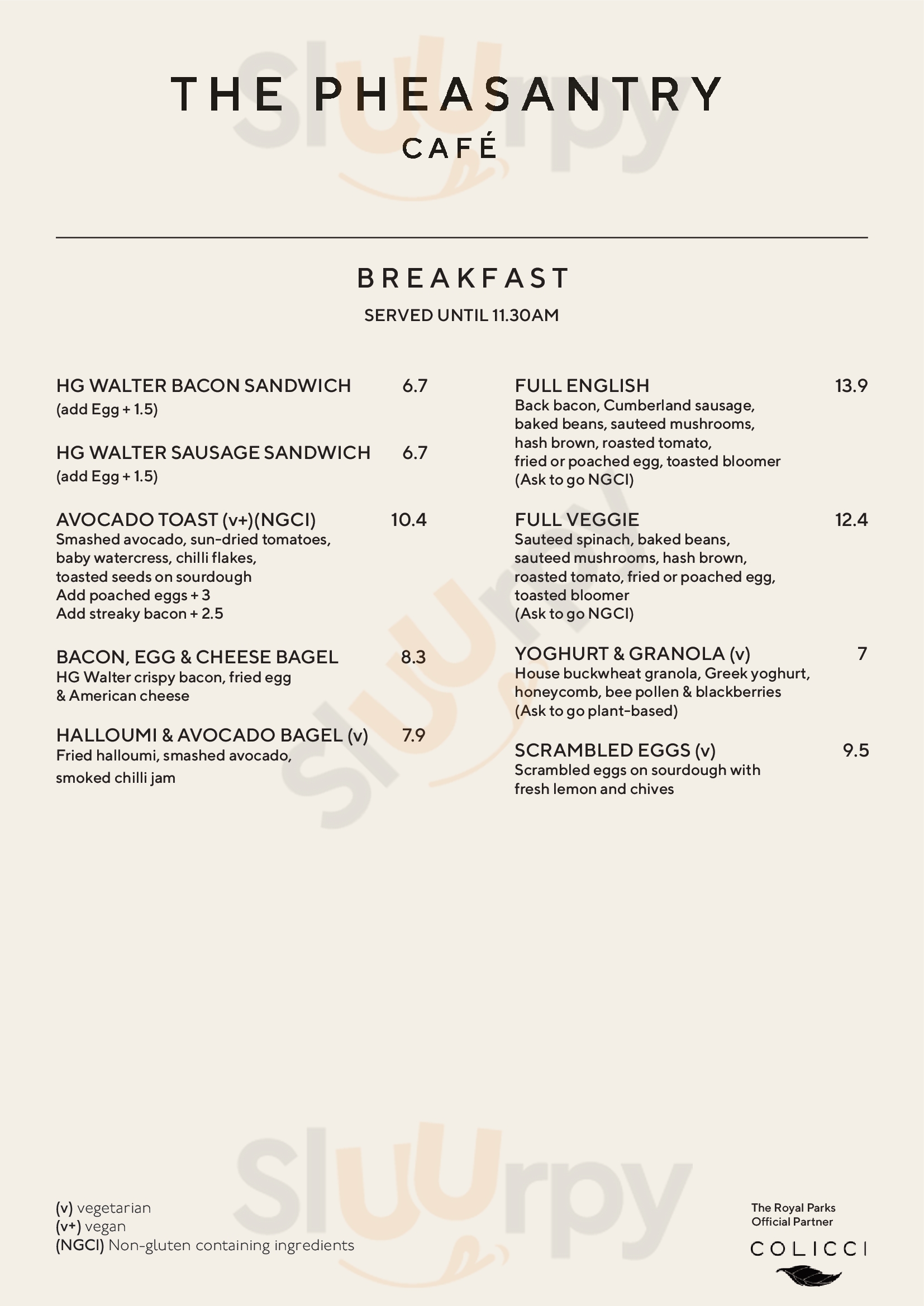 Cafe Roehampton Gate London Menu - 1