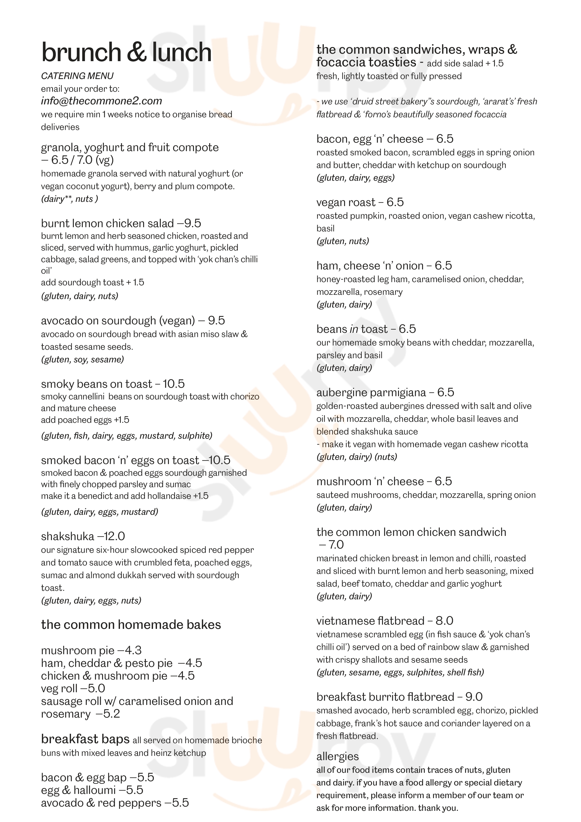 Main Menu - Greenway East