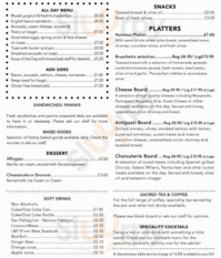 Sacred Cafe menu