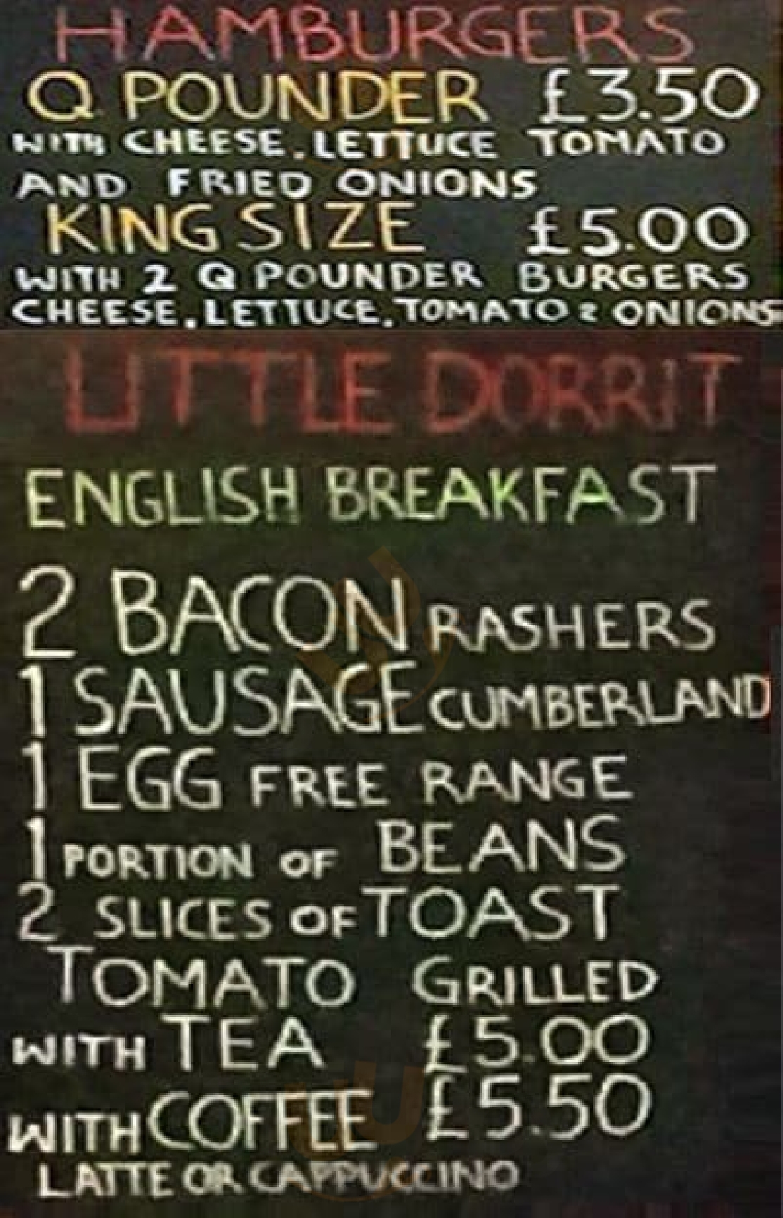 Little Dorrit London Menu - 1