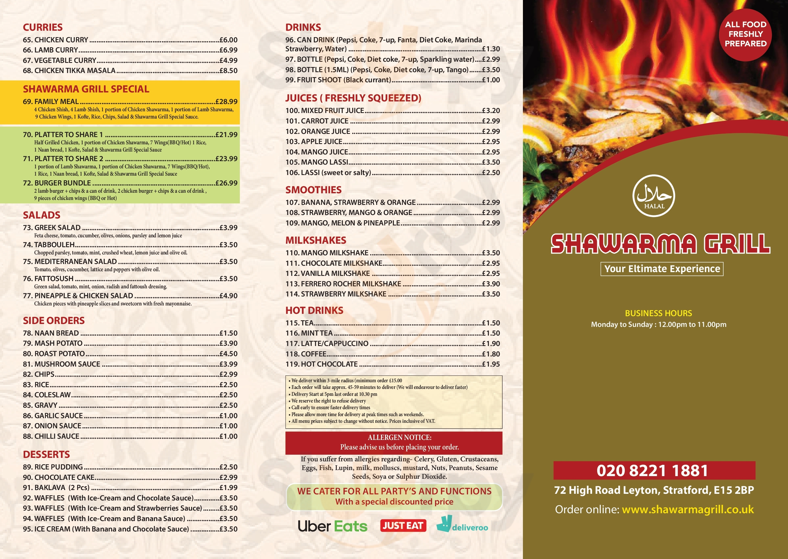 Lahore's Grill London Menu - 1