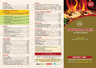 Lahore's Grill menu