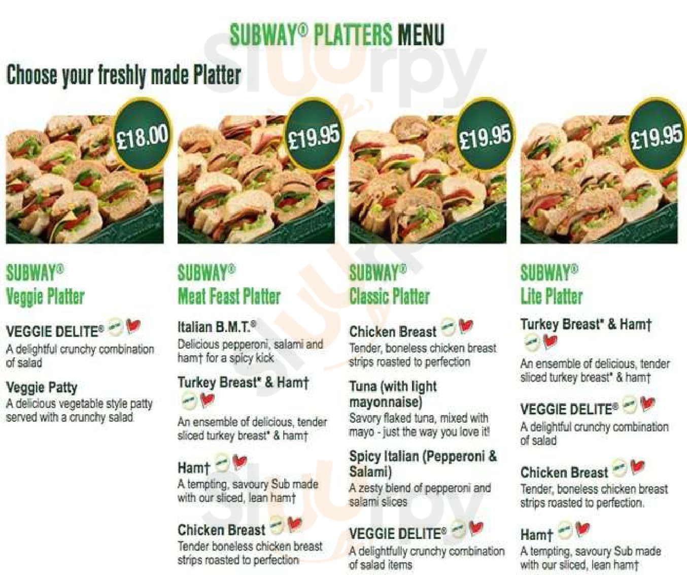 Main Menu - Subway