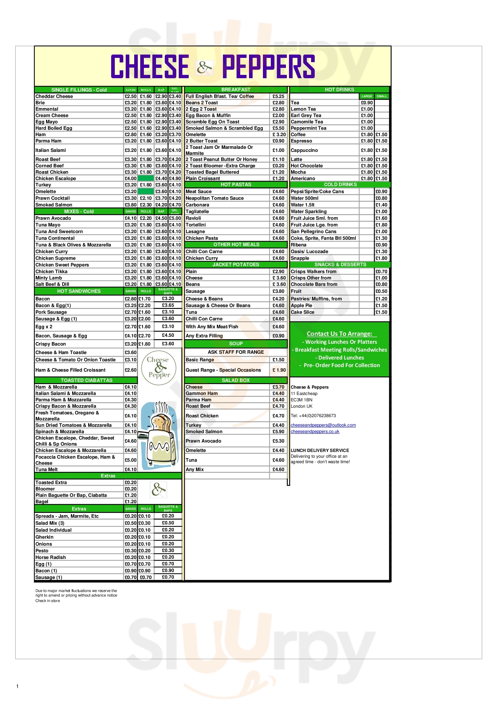 Main Menu - City Coffee Lounge