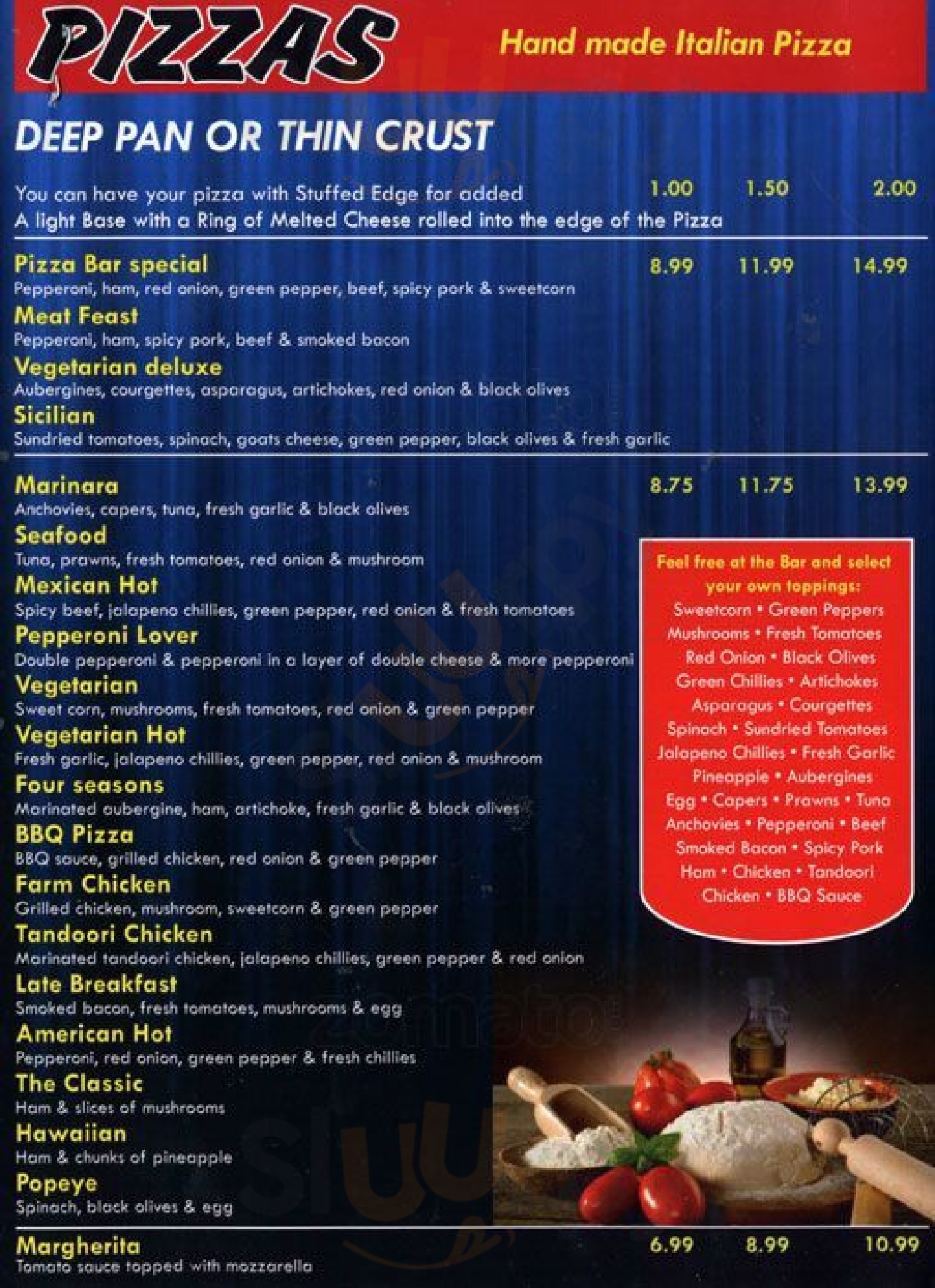 Pizza Bar One London Menu - 1