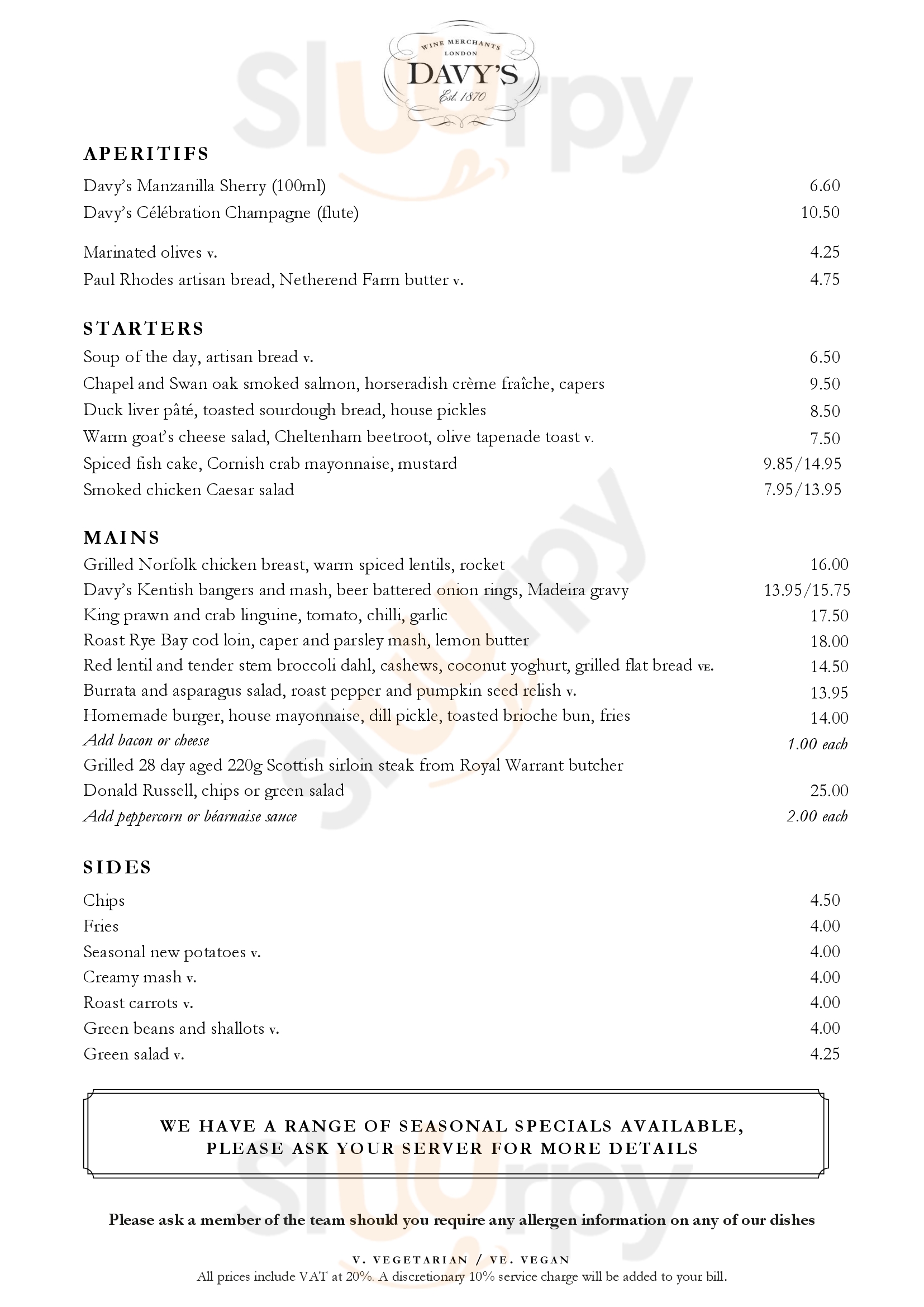 The Bottlescrue London Menu - 1