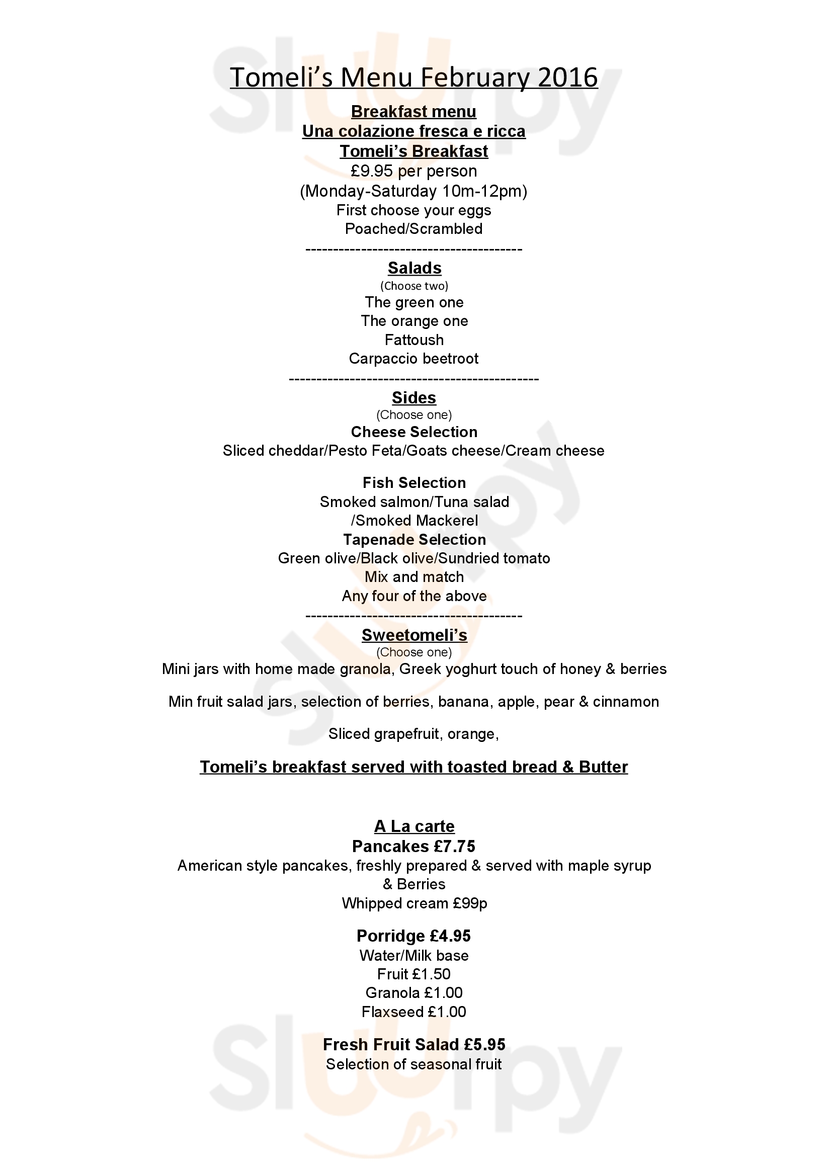 Main Menu - Tomeli's