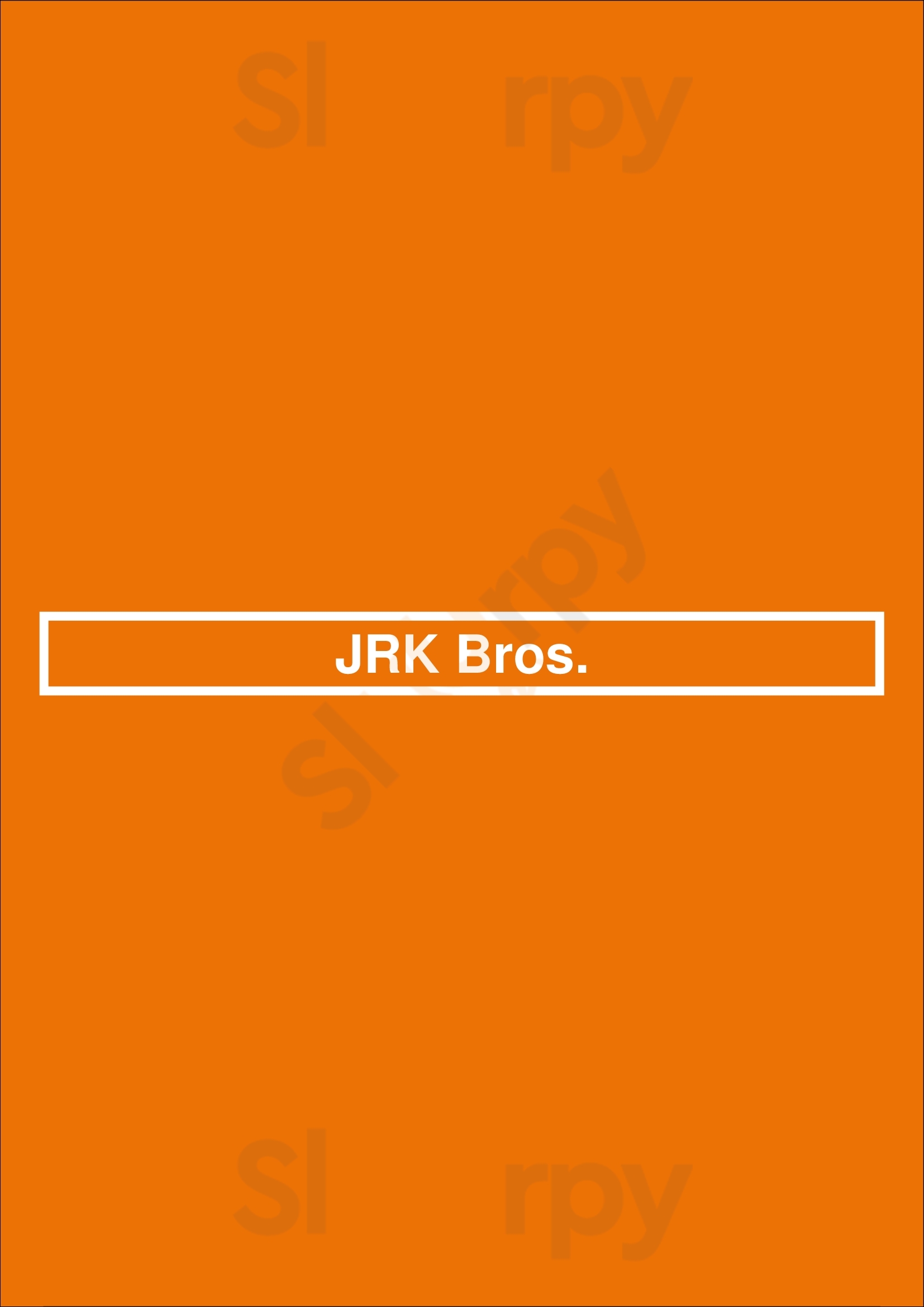 Jrk Bros. London Menu - 1