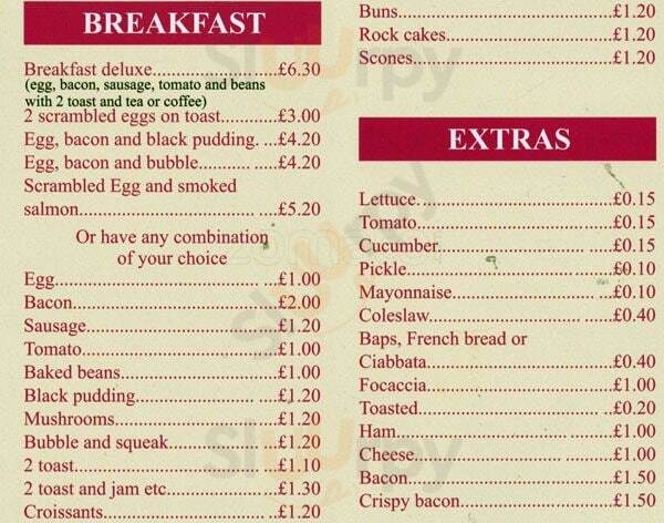 Old English Cafe London Menu - 1