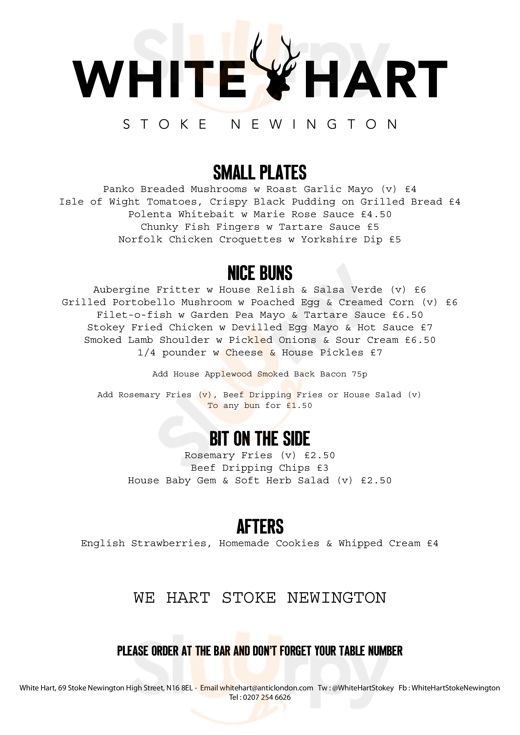 Main Menu - White Hart