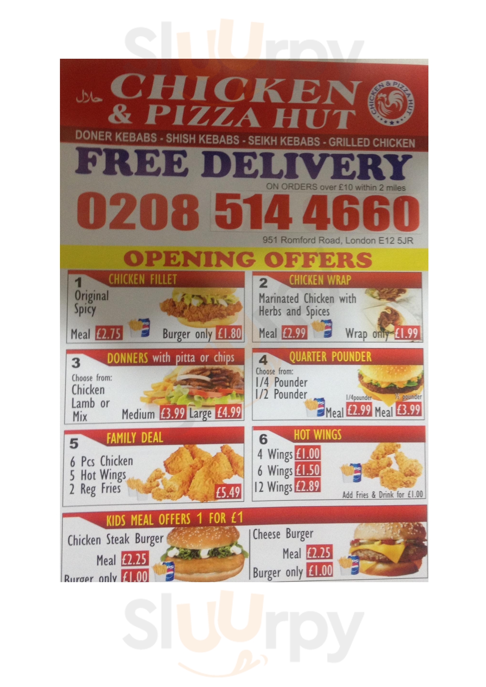 Main Menu - Chicken & Pizza Hut