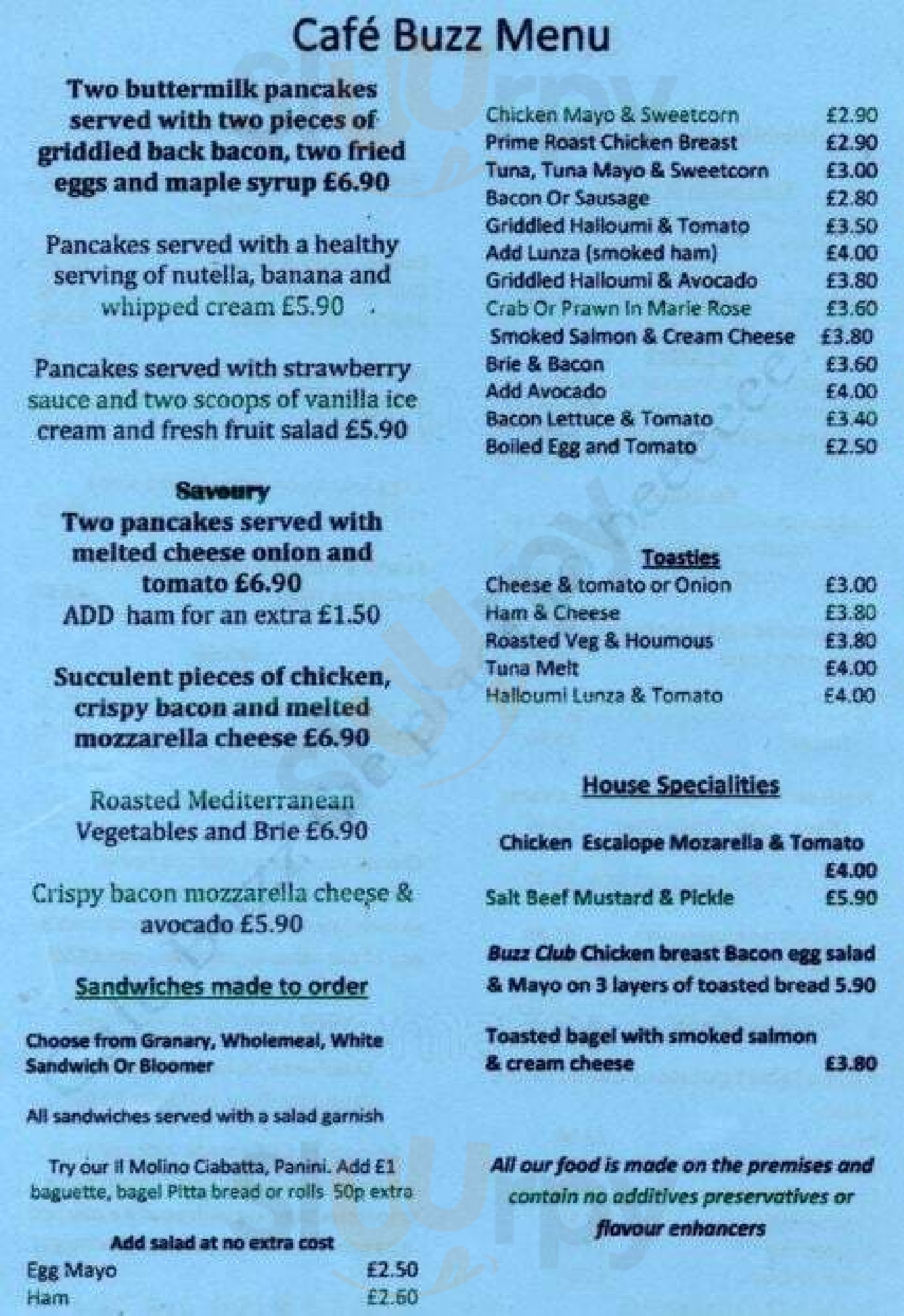 Cafe Buzz London Menu - 1