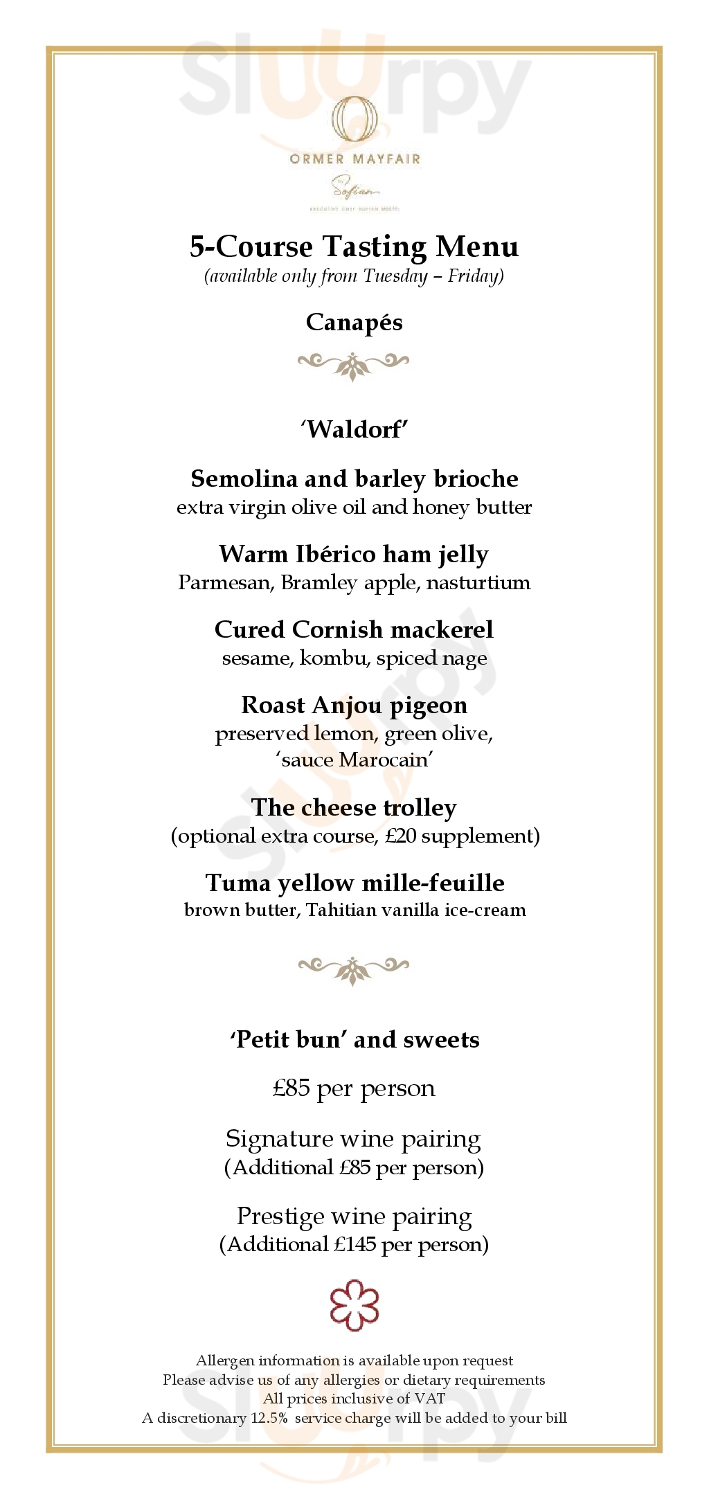 The Front Room London Menu - 1