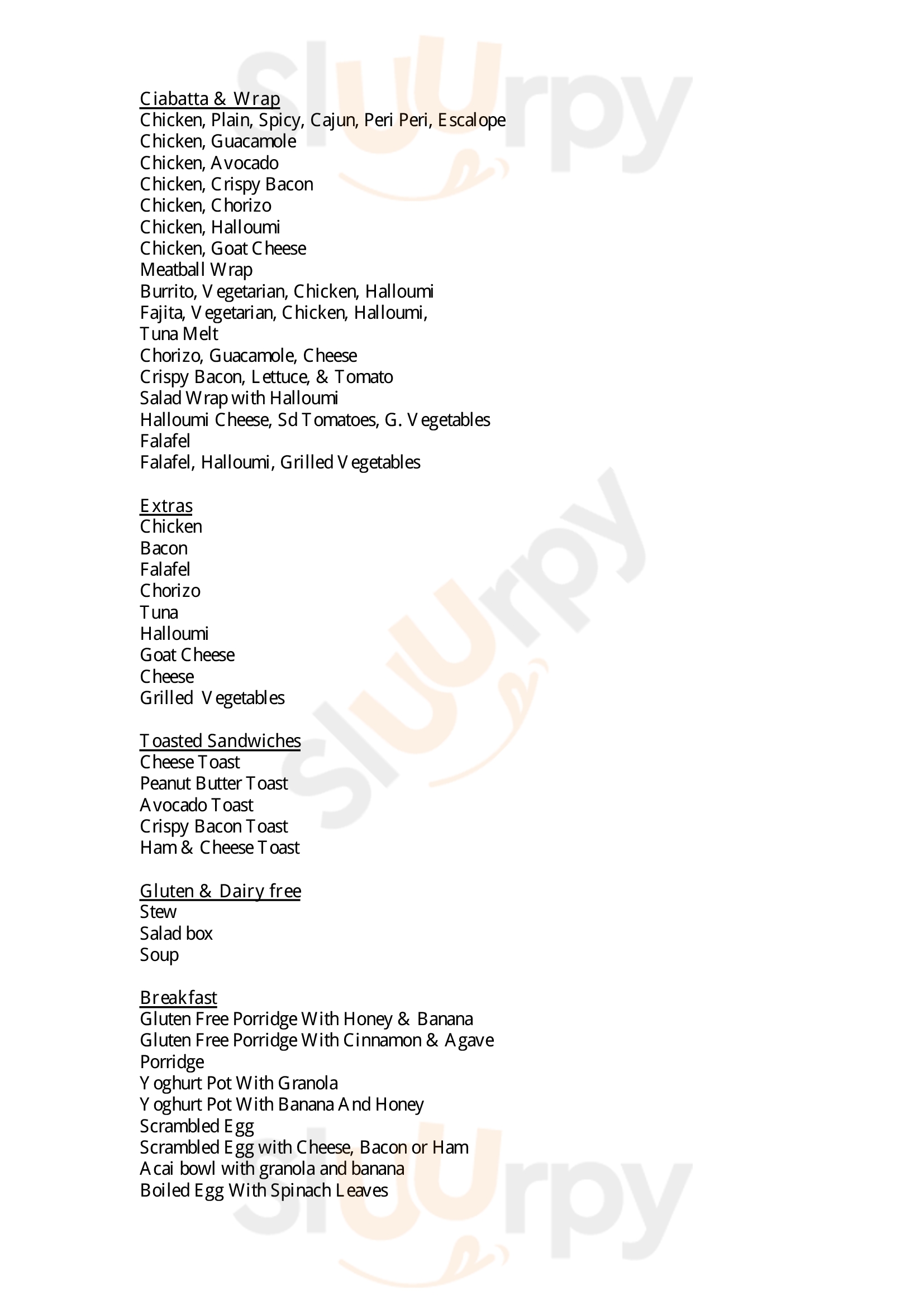 Main Menu - Fresh Healthy Eating Cafe
