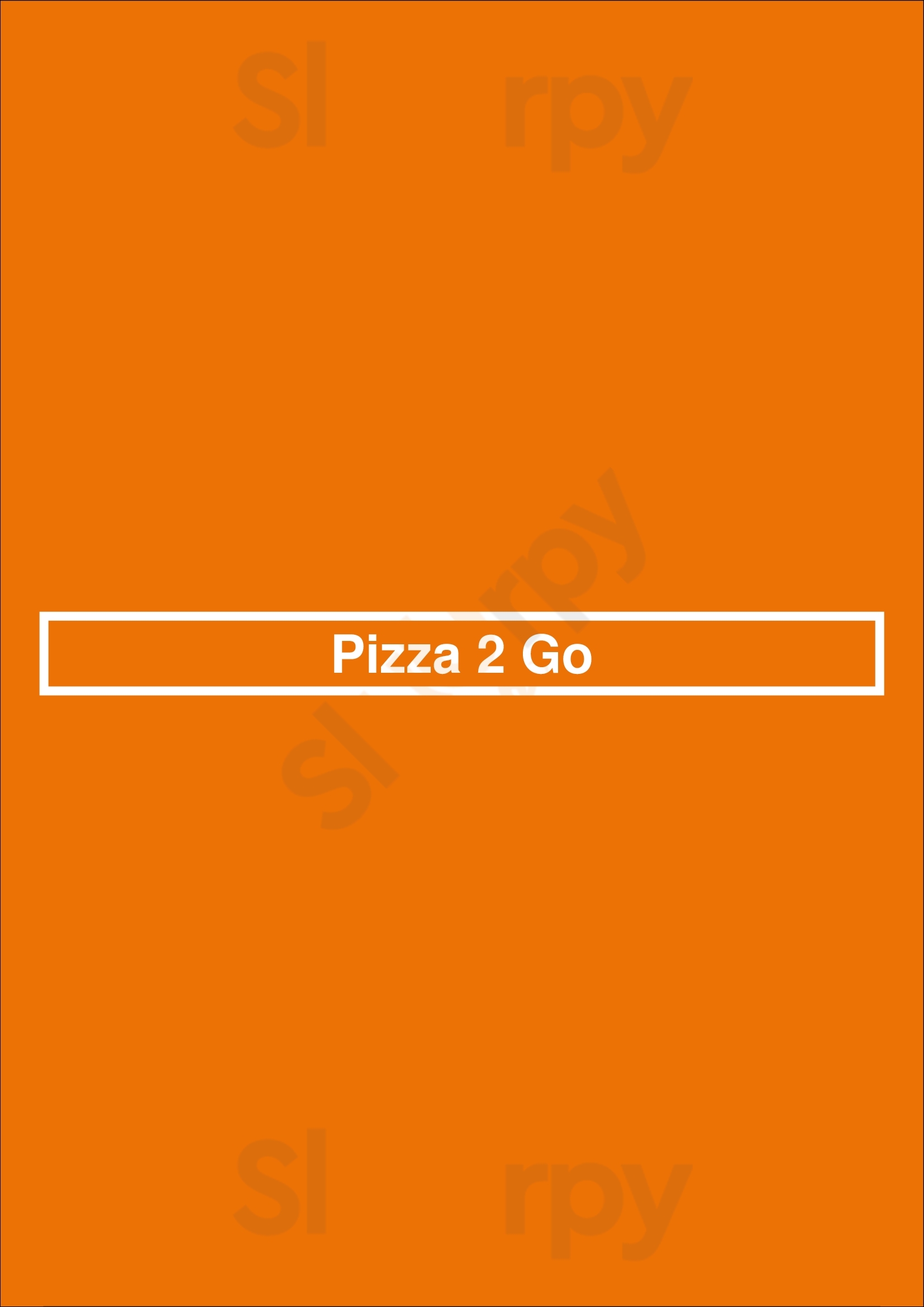 Pizza 2 Go London Menu - 1