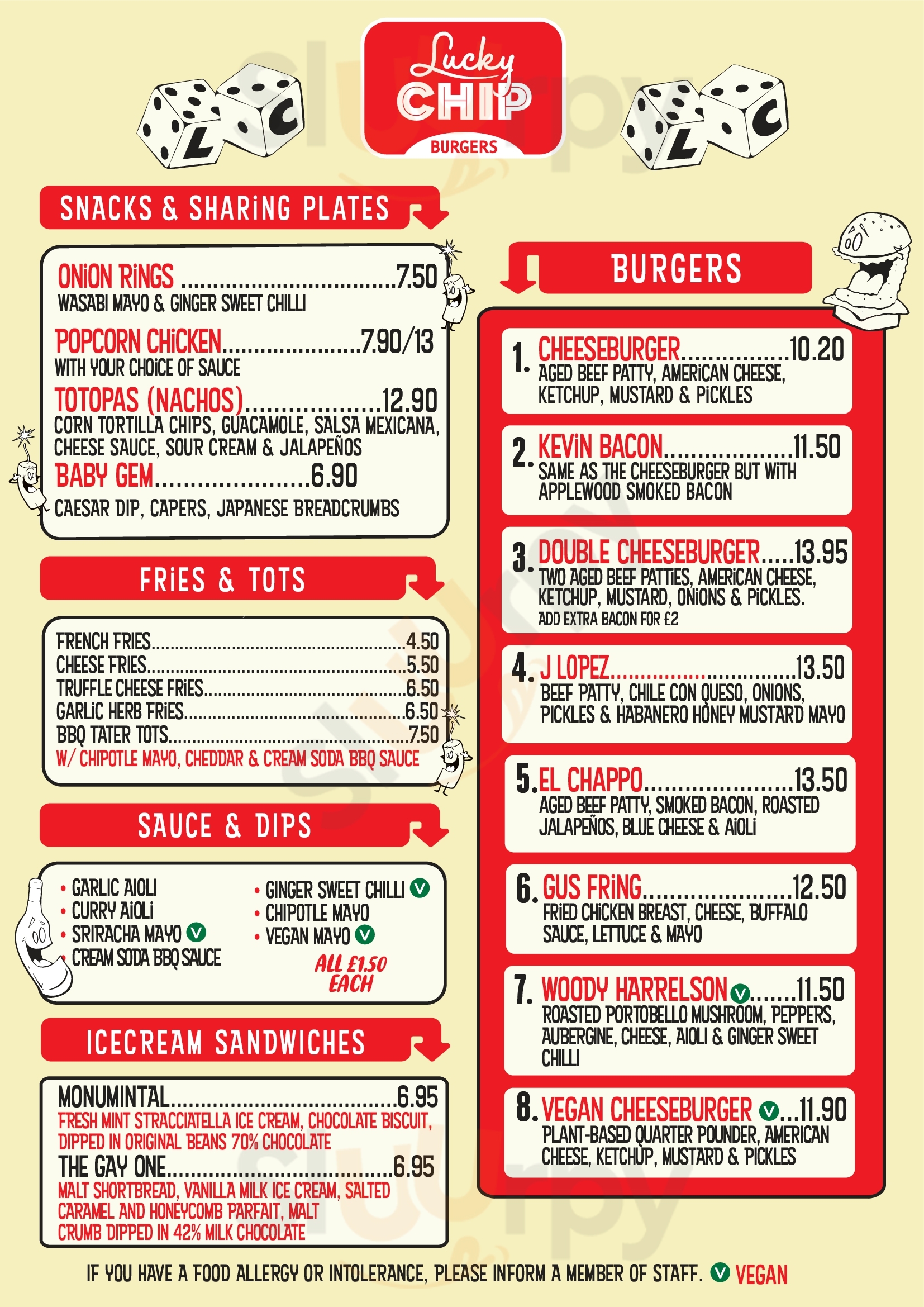 Main Menu - Burgers And Wine