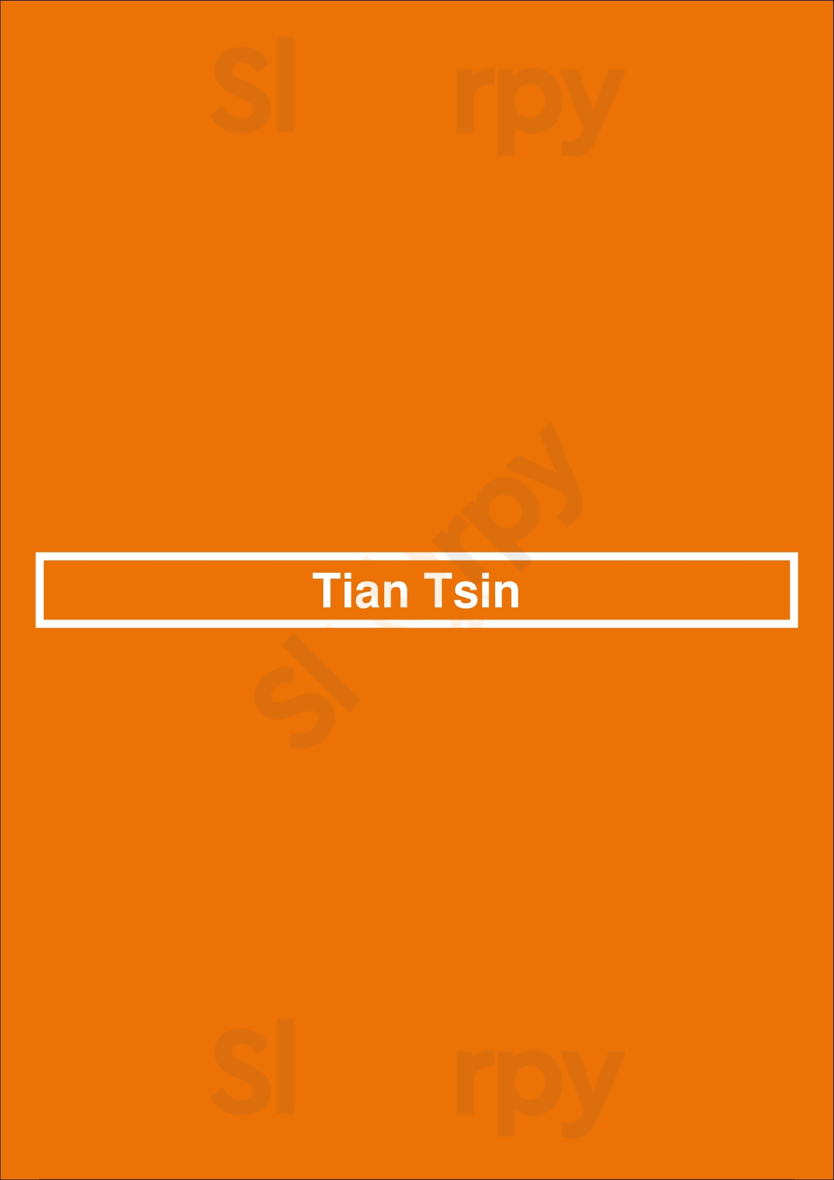 Tian Tsin London Menu - 1