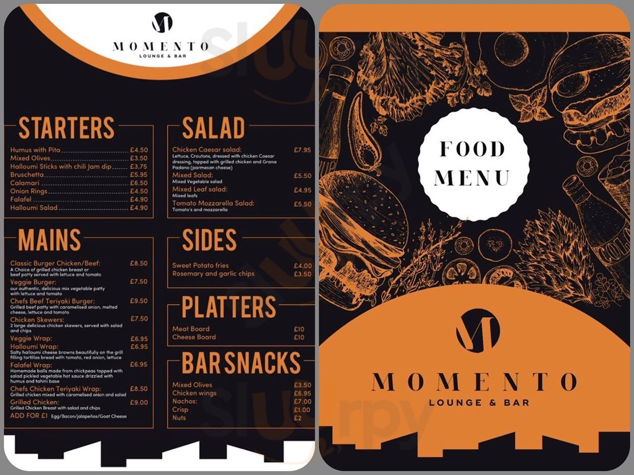 Main Menu - Momento Lounge Bar