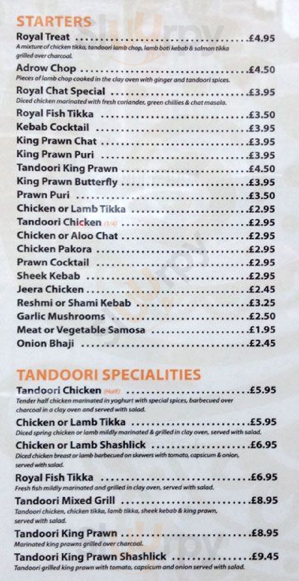 Royal Spice London Menu - 1