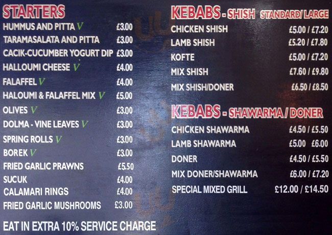 The Kebab Company London Menu - 1