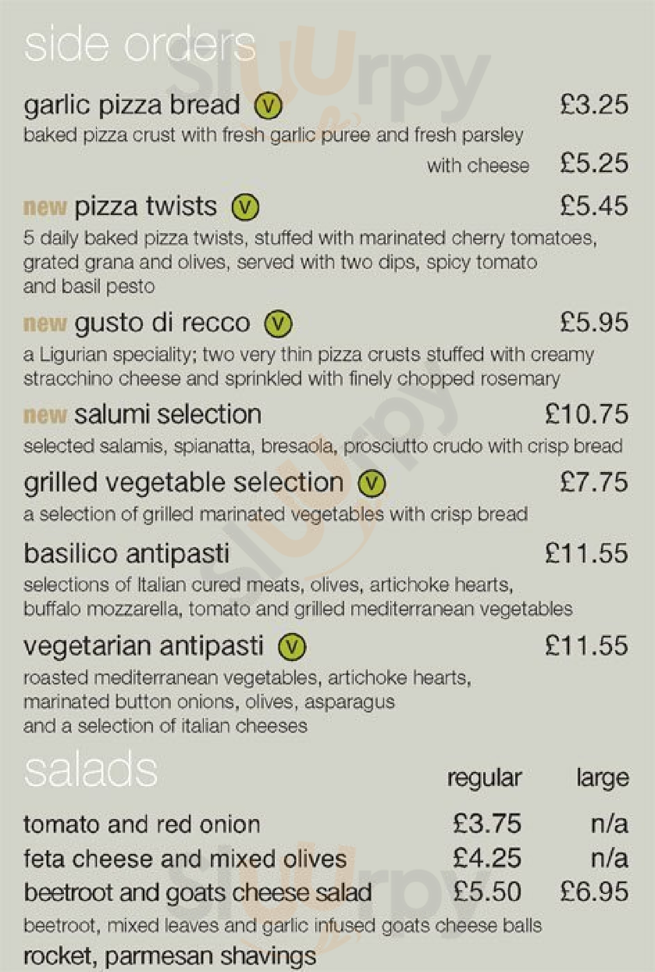 Basilico - Fulham London Menu - 1