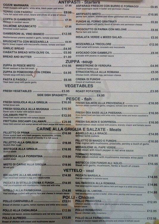 Ristorante Vecchiomondo London Menu - 1