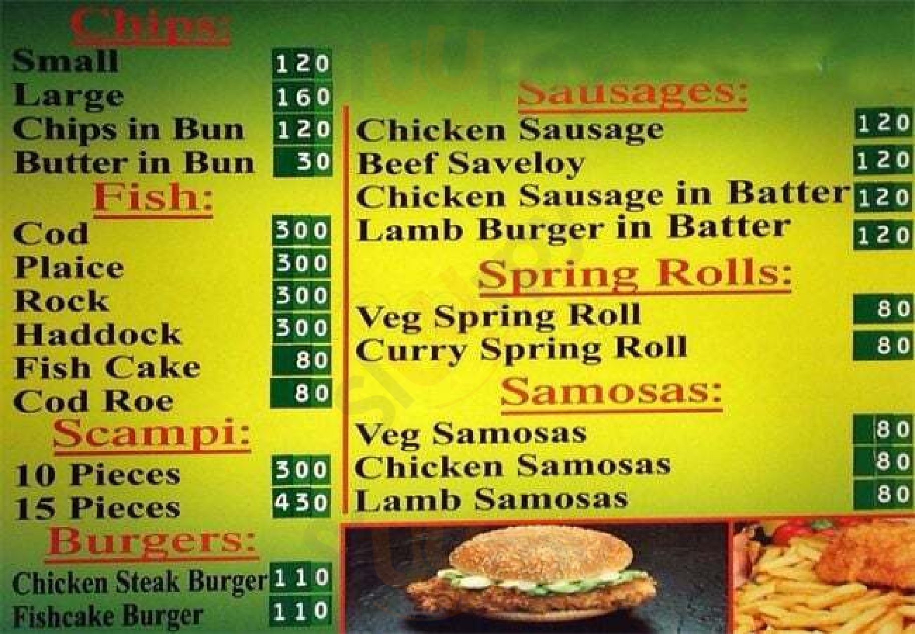 Shams Fish Bar London Menu - 1